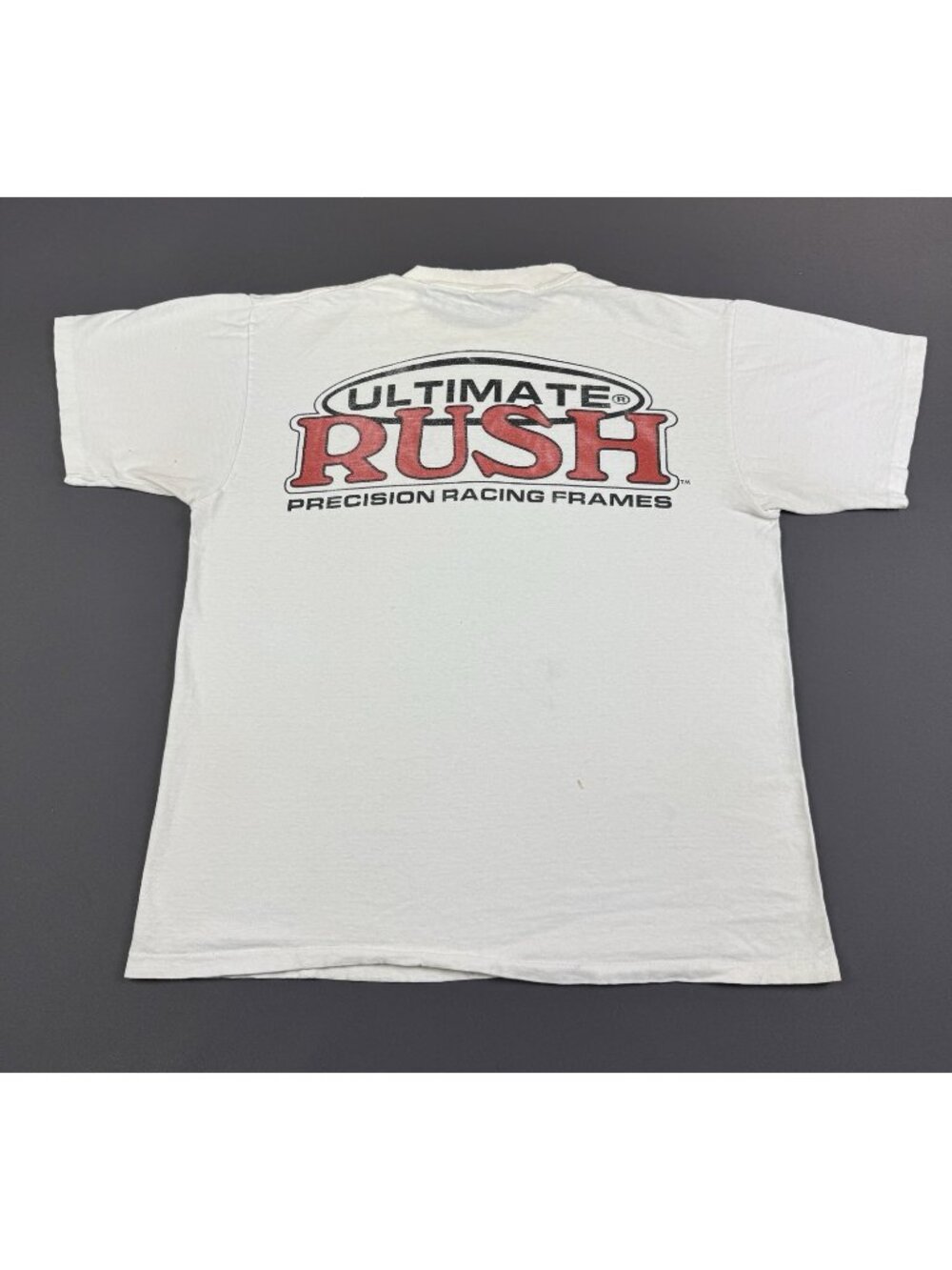 Rare Vintage 90s Ultimate Rush Preicison Racing Frames Car Promo White Oneita T